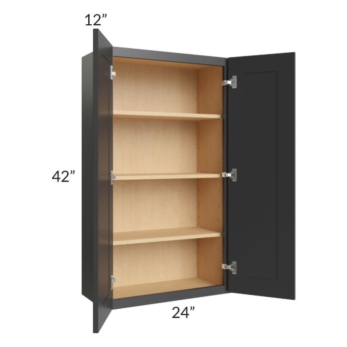 Royal Ebony Shaker 24x42 Wall Cabinet
