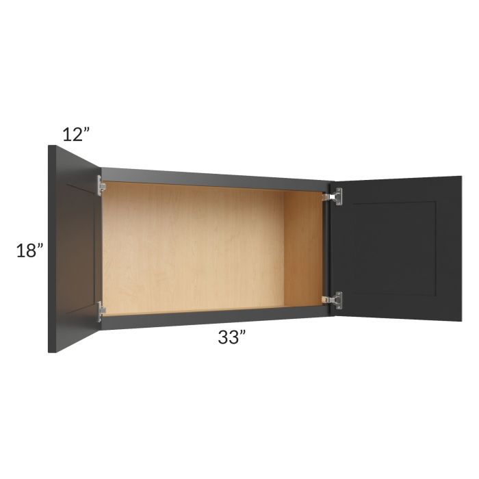 Royal Ebony Shaker 33x18 Wall Cabinet