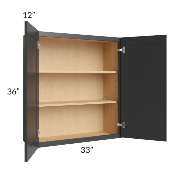 Royal Ebony Shaker 33x36 Wall Cabinet