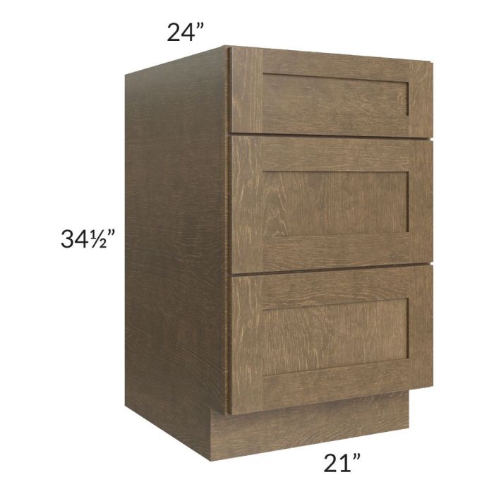 Royal Bronze Shaker 21" 3-Drawer Base Cabinet