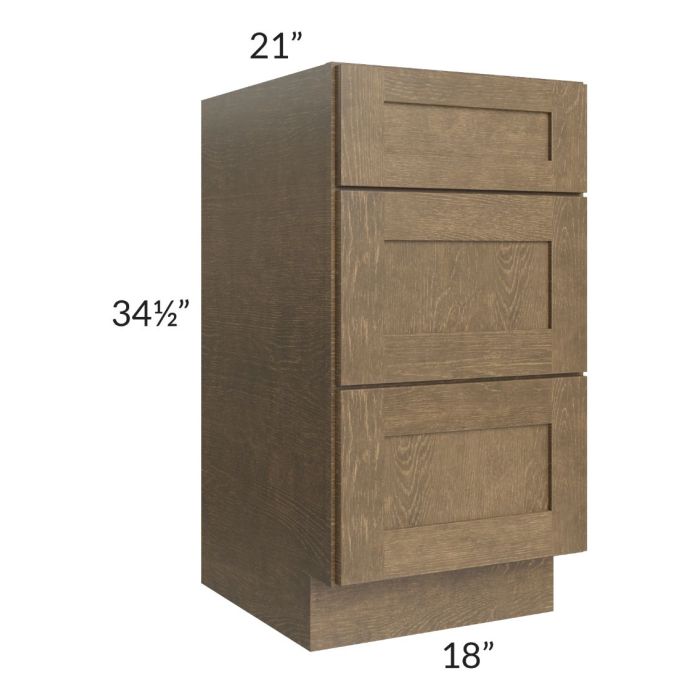 Royal Bronze Shaker 18" Vanity Drawer Base Cabinet