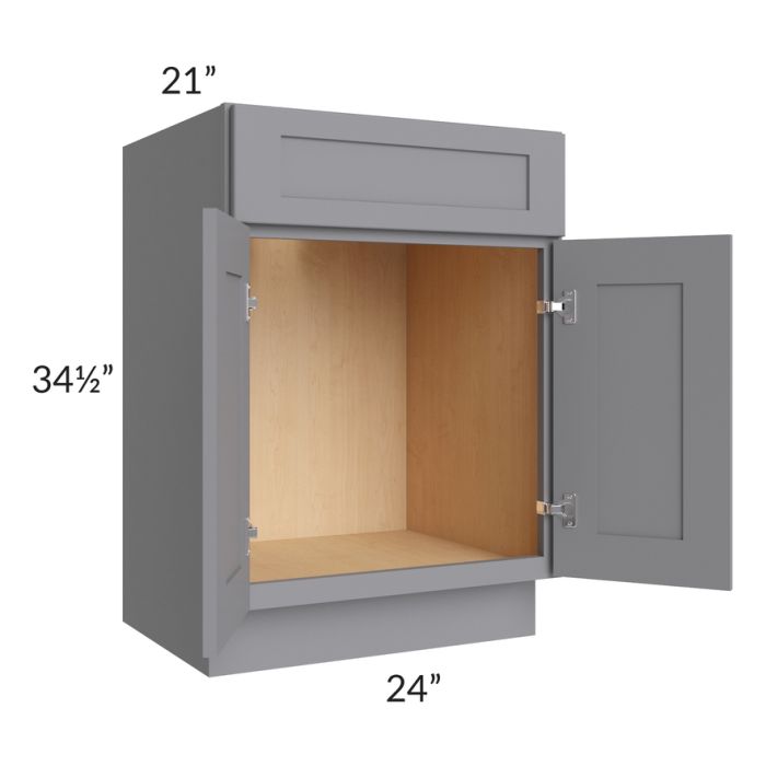 Grey Shaker 24" Vanity Base Cabinet