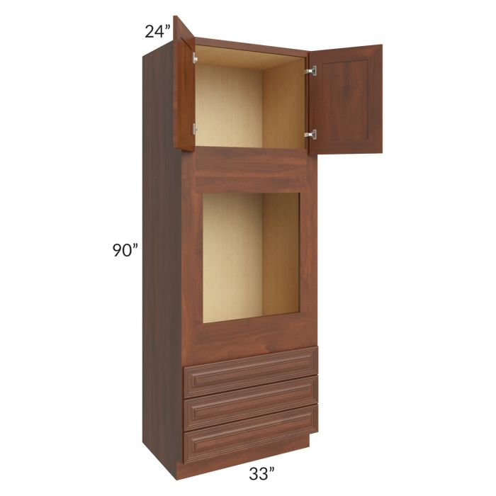 Cambridge Saddle Glaze 33x90x24 Oven Cabinet