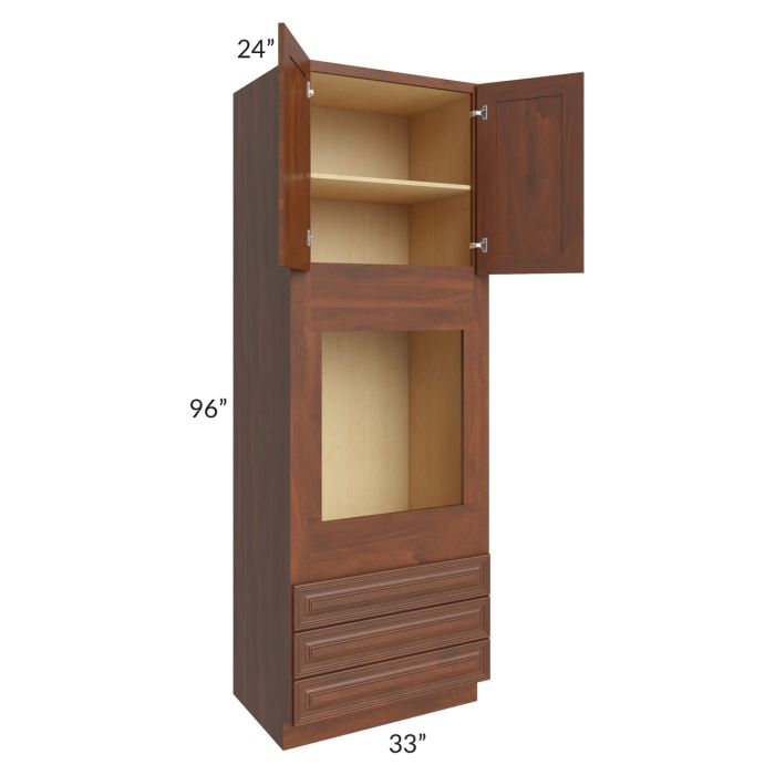 Cambridge Saddle Glaze 33x96x24 Oven Cabinet
