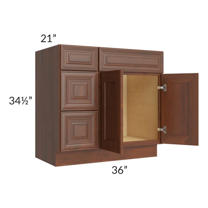 Cambridge Saddle Glaze 36" Vanity Base Cabinet