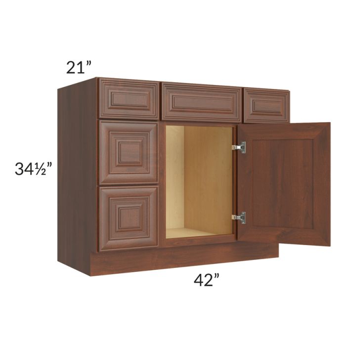 Cambridge Saddle Glaze 42" Vanity Base Cabinet