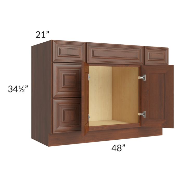 Cambridge Saddle Glaze 48" Vanity Base Cabinet