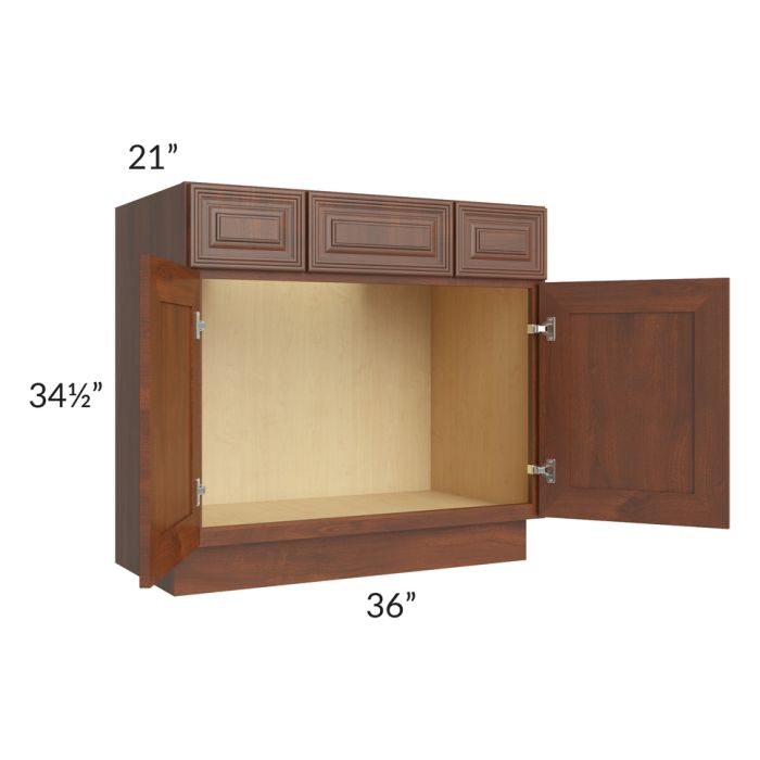 Cambridge Saddle Glaze 36" Vanity Base Cabinet