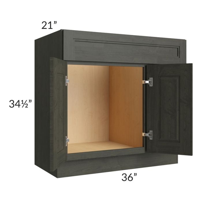 Charlotte Dark Grey 36x21 Vanity Sink Base Cabinet (Doors on Left)