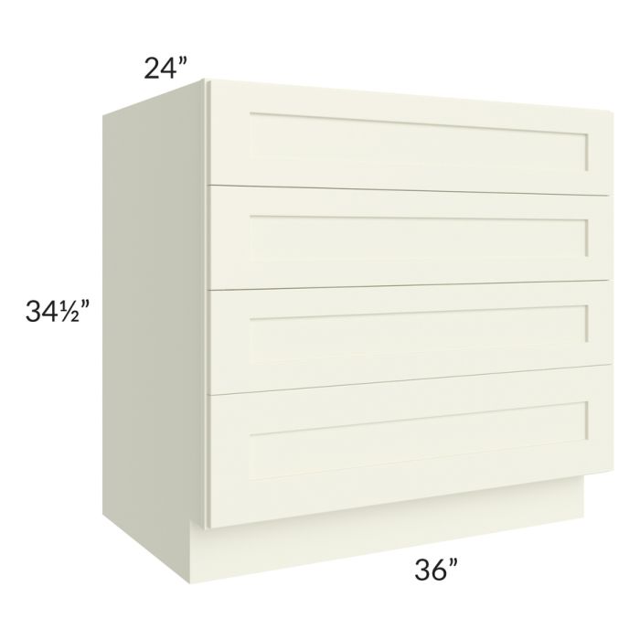 Linen Shaker 36" 4-Drawer Base Cabinet