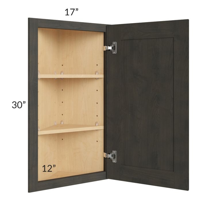 Charcoal Grey Shaker 12x30 Angle Wall Cabinet