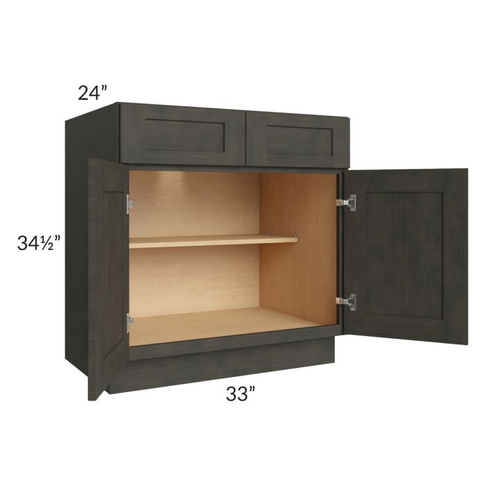 Charcoal Grey Shaker 33" Base Cabinet