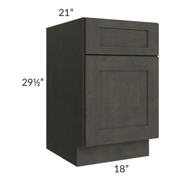 Charcoal Grey Shaker 18" Drawer File Base Cabinet
