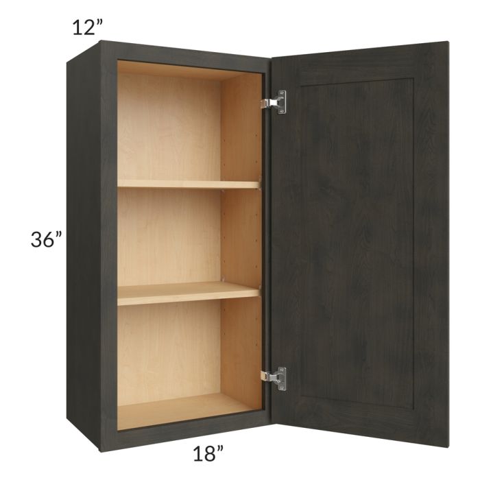 Charcoal Grey Shaker 18x36 Wall Cabinet