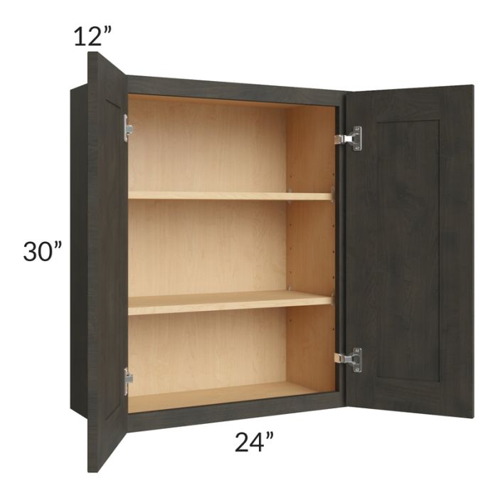 Charcoal Grey Shaker 24x30 Wall Cabinet