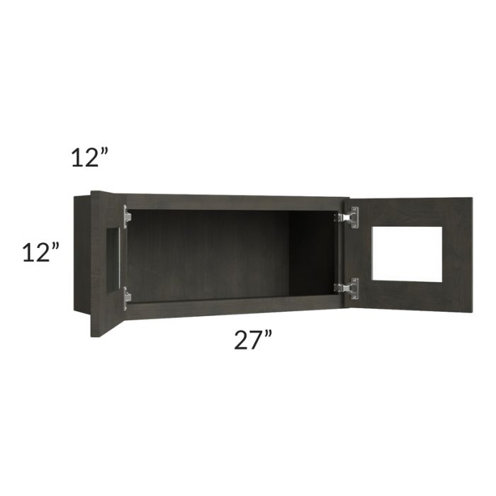 Charcoal Grey Shaker 27x12 Decorative Wall Cabinet