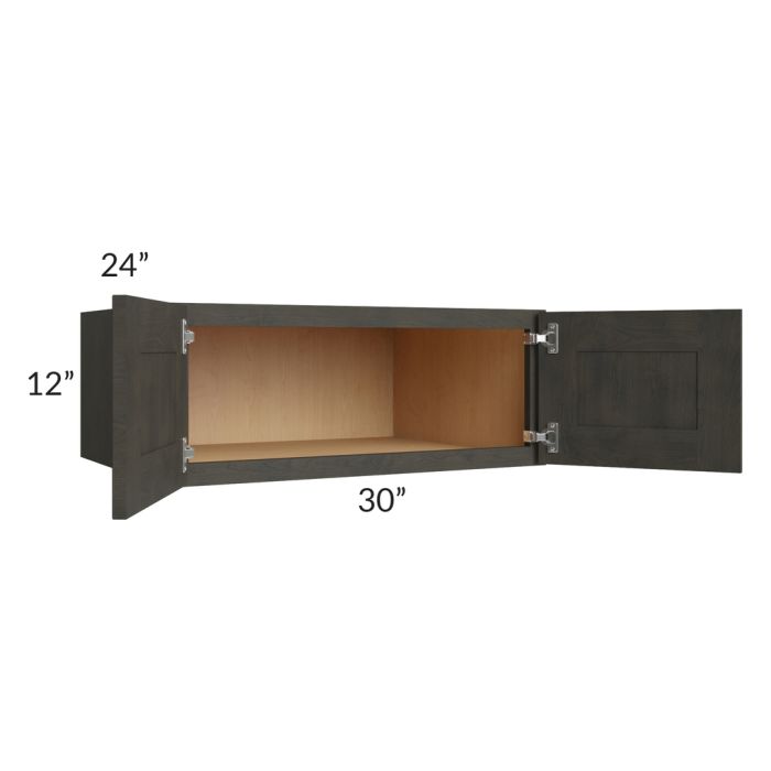Charcoal Grey Shaker 30x12x24 Wall Cabinet