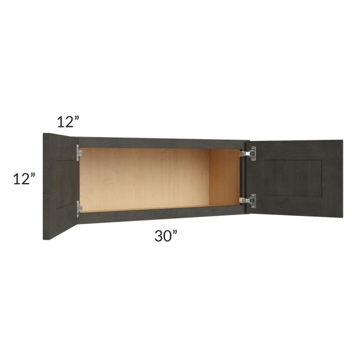 Charcoal Grey Shaker 30x12 Wall Cabinet 