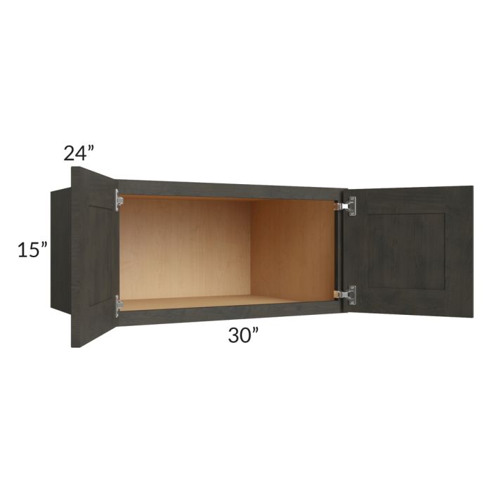 Charcoal Grey Shaker 30x15x24 Wall Cabinet