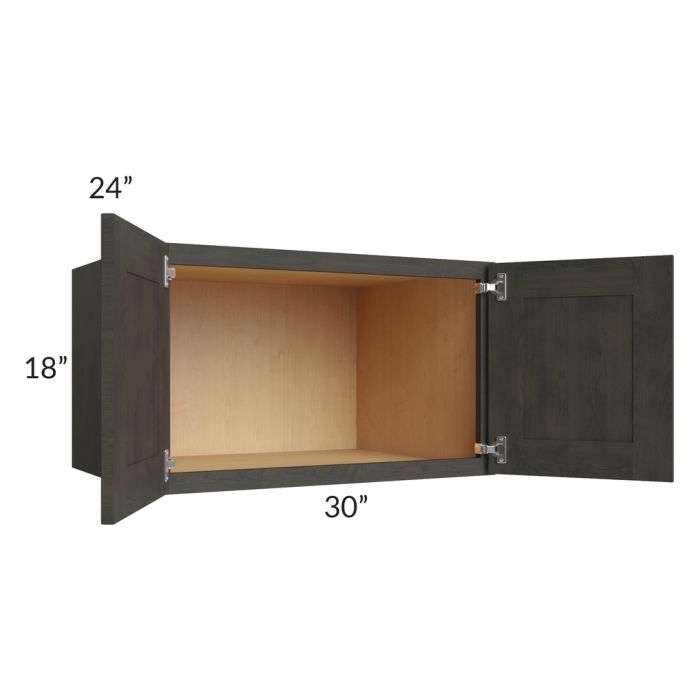 Charcoal Grey Shaker 30x18x24 Wall Cabinet