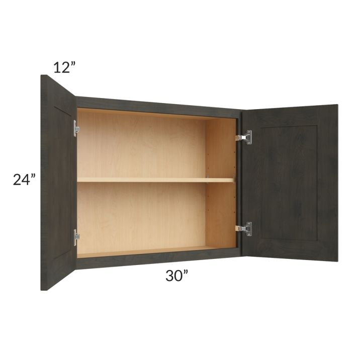Charcoal Grey Shaker 30x24 Wall Cabinet 