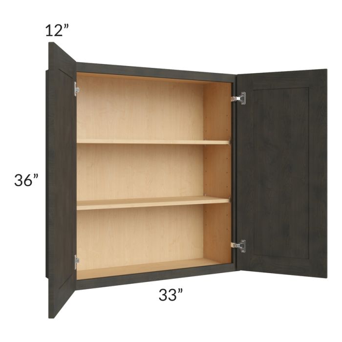 Charcoal Grey Shaker 33x36 Wall Cabinet