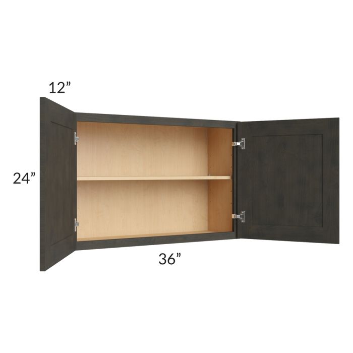 Charcoal Grey Shaker 36x24 Wall Cabinet