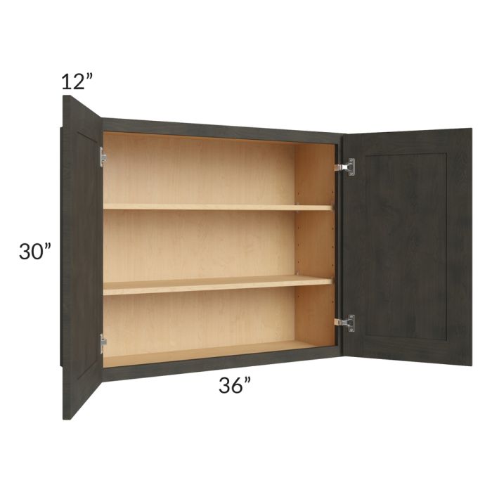 Charcoal Grey Shaker 36x30 Wall Cabinet