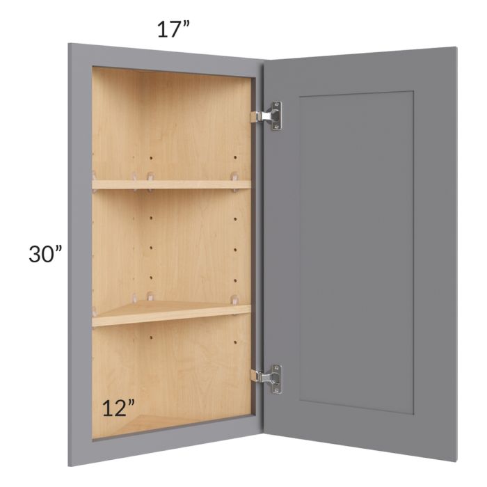 Grey Shaker 12x30 Angle Wall Cabinet