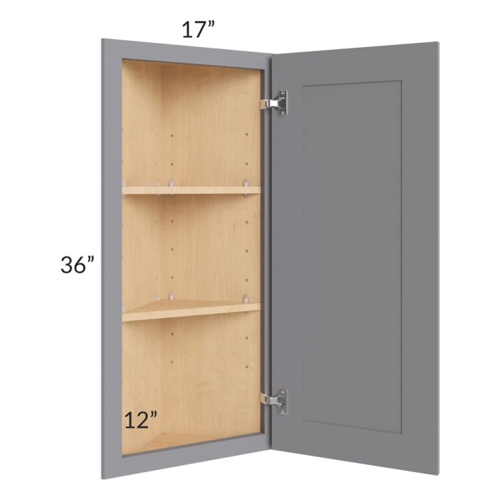 Grey Shaker 12x36 Angle Wall Cabinet