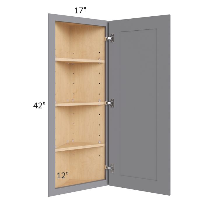 Grey Shaker 12x42 Angle Wall Cabinet