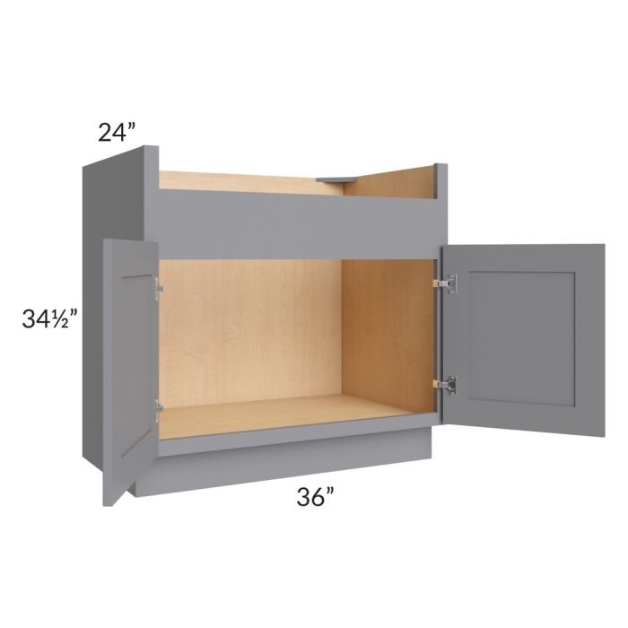 Grey Shaker 36" Farm Sink Base Cabinet