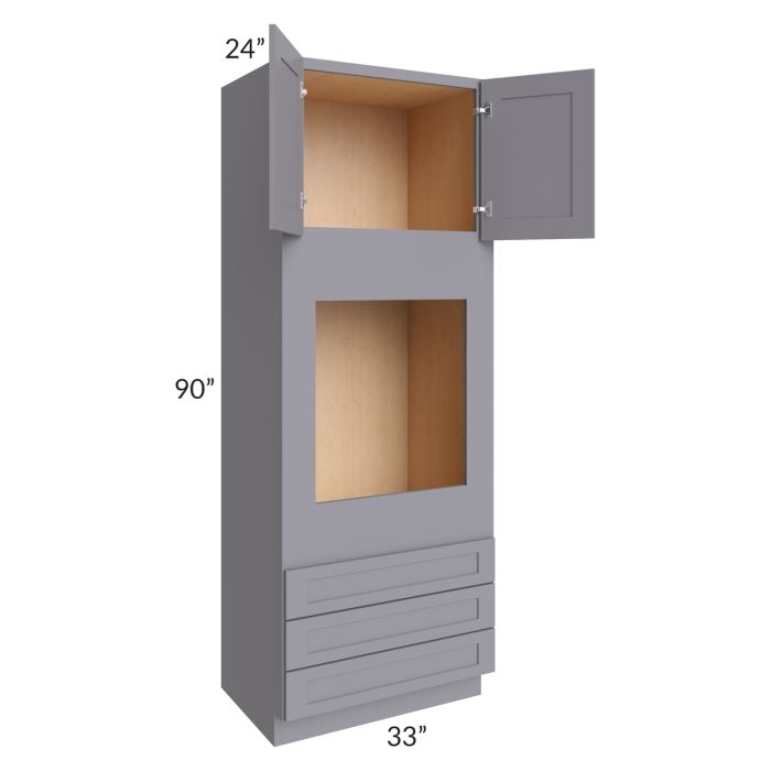 Grey Shaker 33x90x24 Oven Cabinet