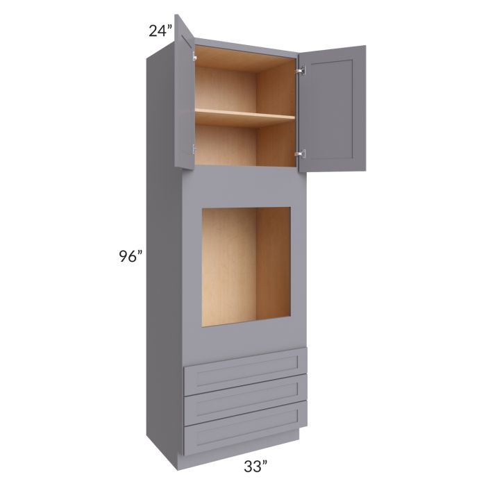 Grey Shaker 33x96x24 Oven Cabinet
