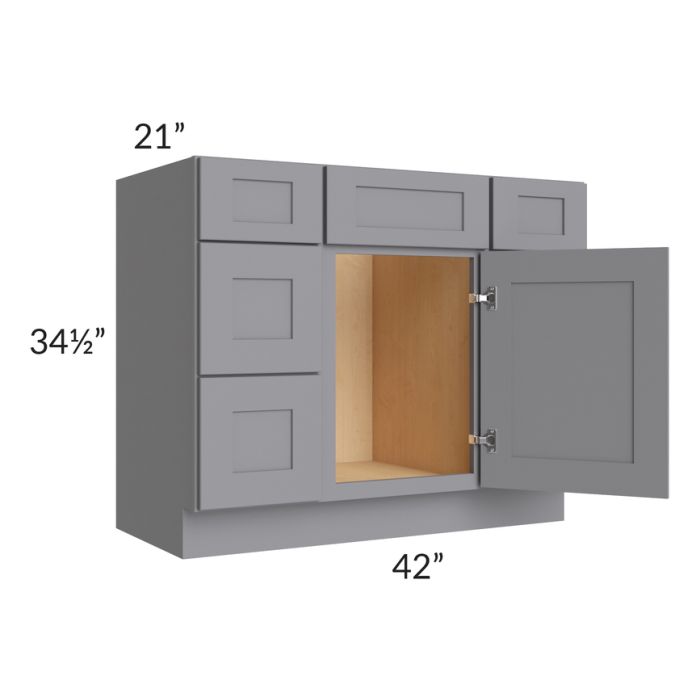 Graphite Grey Shaker 42" Vanity Base Cabinet
