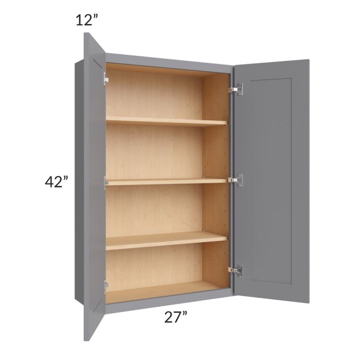 Grey Shaker 27x42 Wall Cabinet