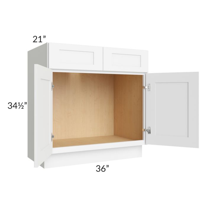 Brilliant White Shaker 36" Vanity Base Cabinet