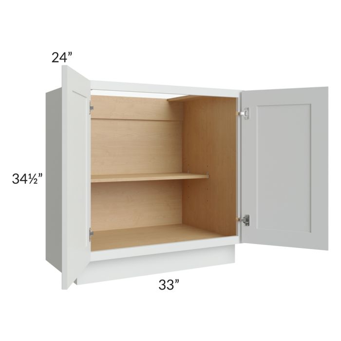 Lakewood White 33" Full Height Door Base Cabinet