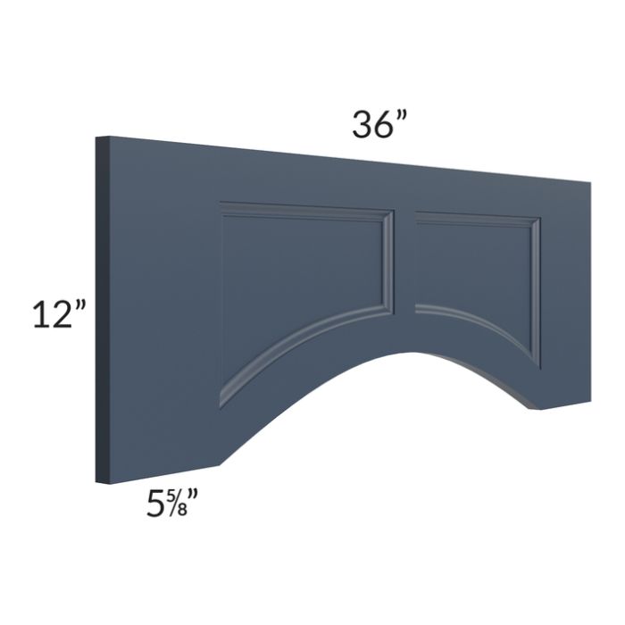 Midtown Blue Shaker 36" Arched Recessed Panel Valance (Trimmable)