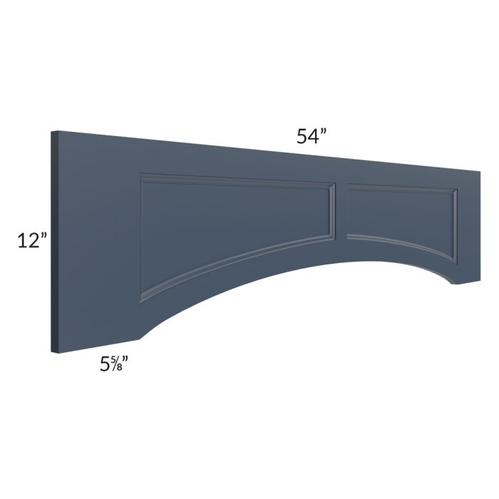 Midtown Blue Shaker 54" Arched Recessed Panel Valance (Trimmable)