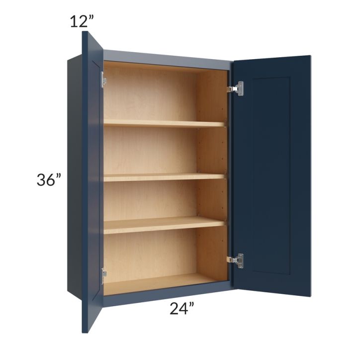 Midtown Blue Shaker 24x36 Wall Cabinet