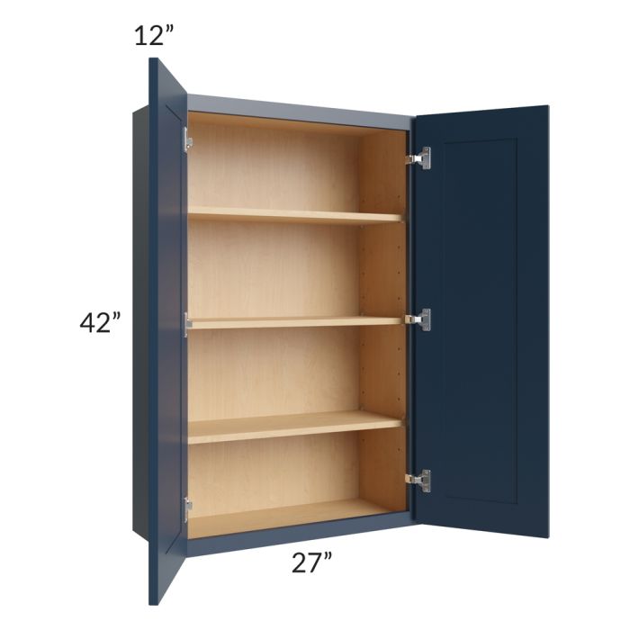 Midtown Blue Shaker 27x42 Wall Cabinet