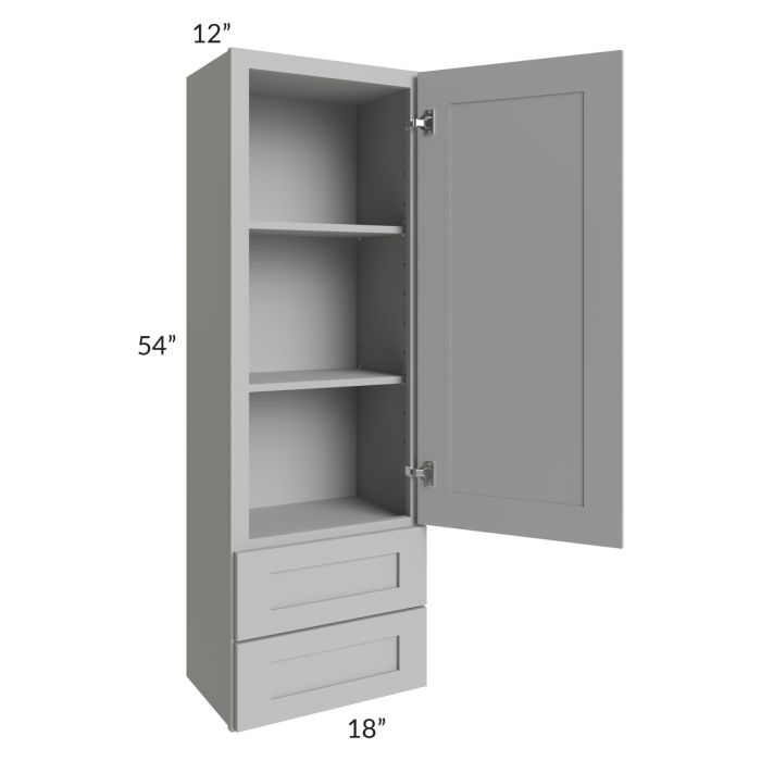 Dove Grey Shaker 18x54 Wall Cabinet With Drawers