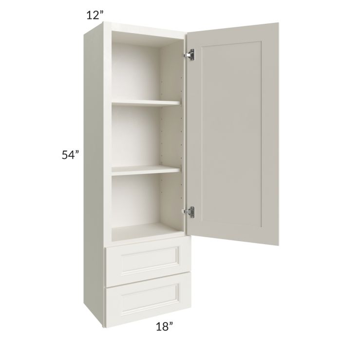 Providence Cream 18x54 Wall Cabinet with 2 Drawers