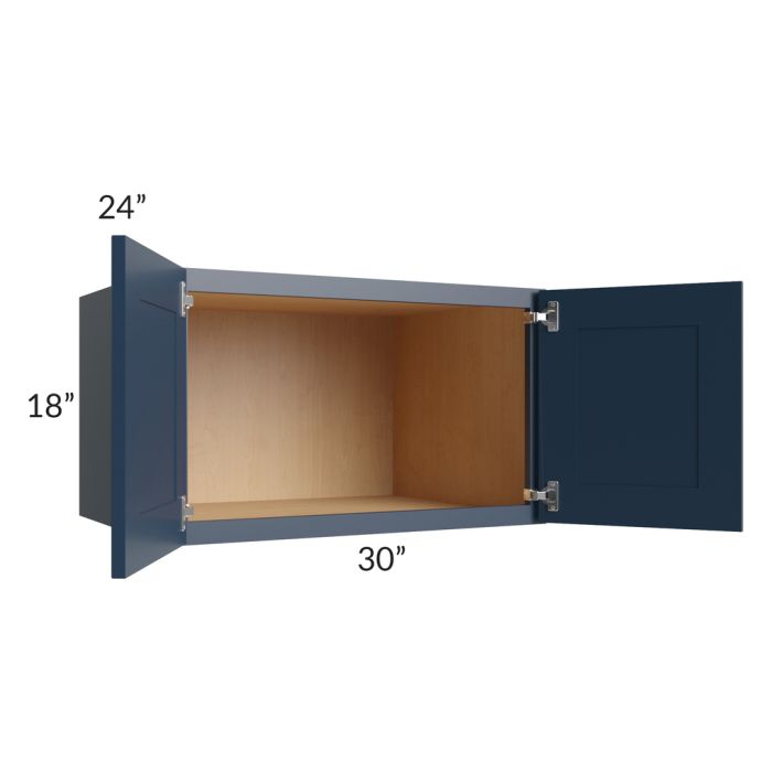 Midtown Blue Shaker 30x18x24 Wall Cabinet