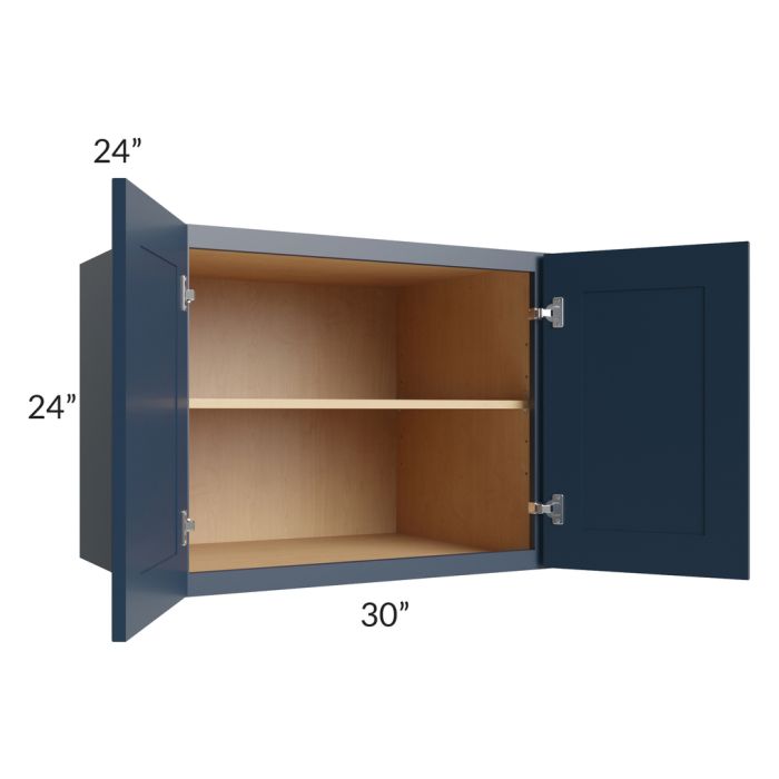 Midtown Blue Shaker 30x24x24 Wall Cabinet