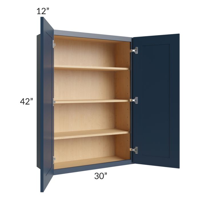 Midtown Blue Shaker 30x42 Wall Cabinet