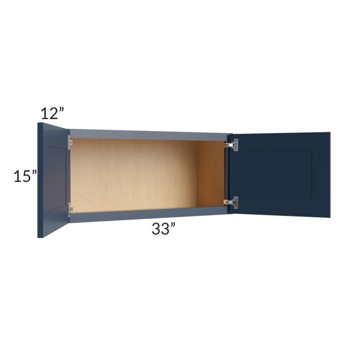 Midtown Blue Shaker 33x15 Wall Cabinet