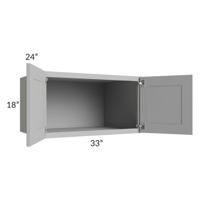 Dove Grey Shaker 33x18x24 Wall Cabinet