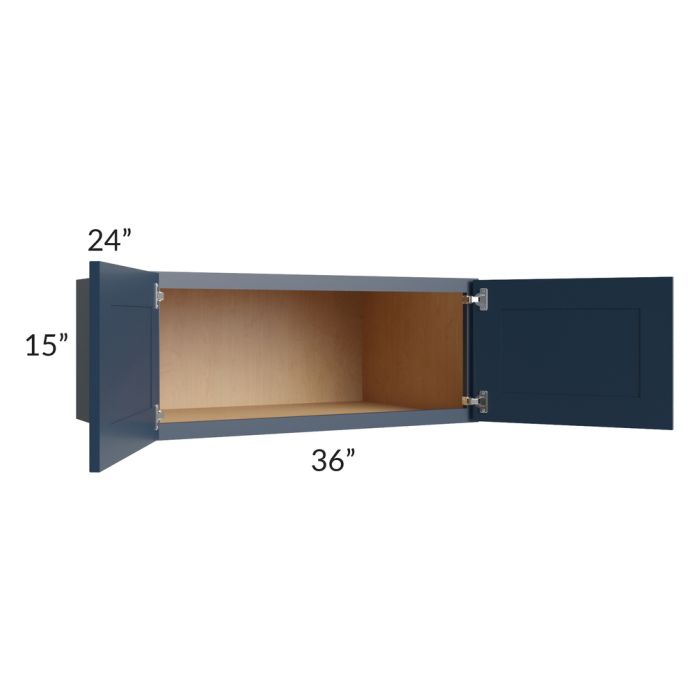 Midtown Blue Shaker 36x15x24 Wall Cabinet